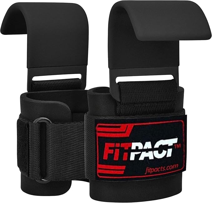 LORDEX Fitness Lifting Hook Straps | خطافات رفع الأثقال مع أحزمة دعم المعصم
